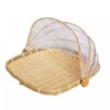 Xshelley Square bamboo tent basket with lid, vegetables/fruits, bread, storage