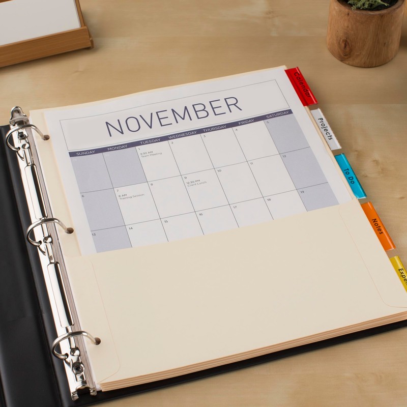 Avery Insertable Dividers with Pockets, 5 Tab Dividers for 3