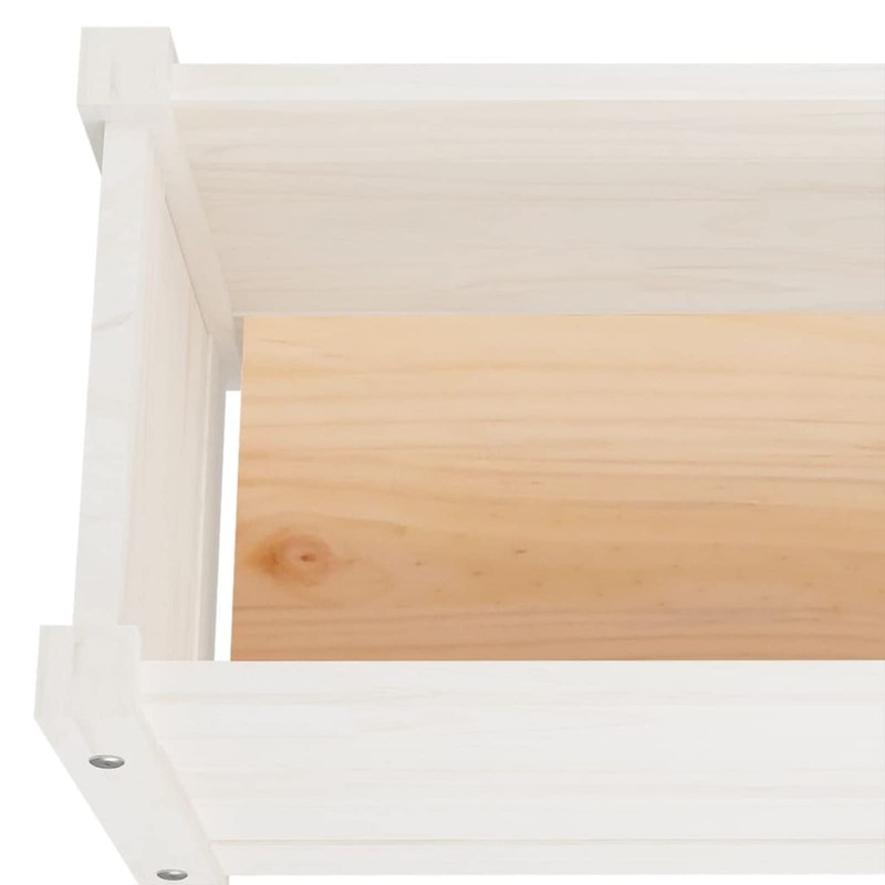 Gecheer Garden Planter White 23.6"x12.2"x12.2" Solid Wood Pine