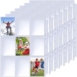 720 Pockets Trading Card Sleeves 67 x 93 mm Empty Scrapbook Transparent Scrapbook Card Sleeves Card Sleeves for Photocard Game Anime Basketball Football Baseball Visits Cards - 40 Sheets