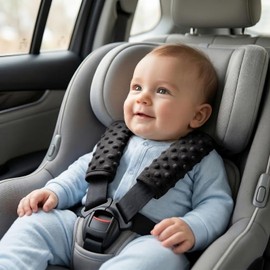 Pro Goleem Fundas de Correa de Asiento de Coche para Bebés Almohadillas Suaves para Hombros de Correa para Todos los Asientos de Coche, Carriola, Cochecito, Negro