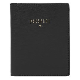 Fossil Women's Leather Passport Holder 11.43 cm L x 0.508 cm W x 13.97 cm H, black