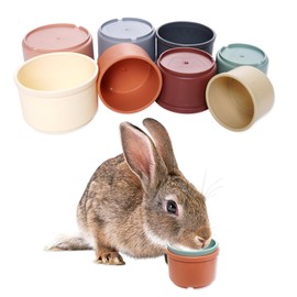 Hmxpls 8 Pcs Stacking Cups for Rabbits, Multi-Colored Bunny Toys of Different Sizes, Nesting Cups Toys for Small Animals Hiding Food and Playing