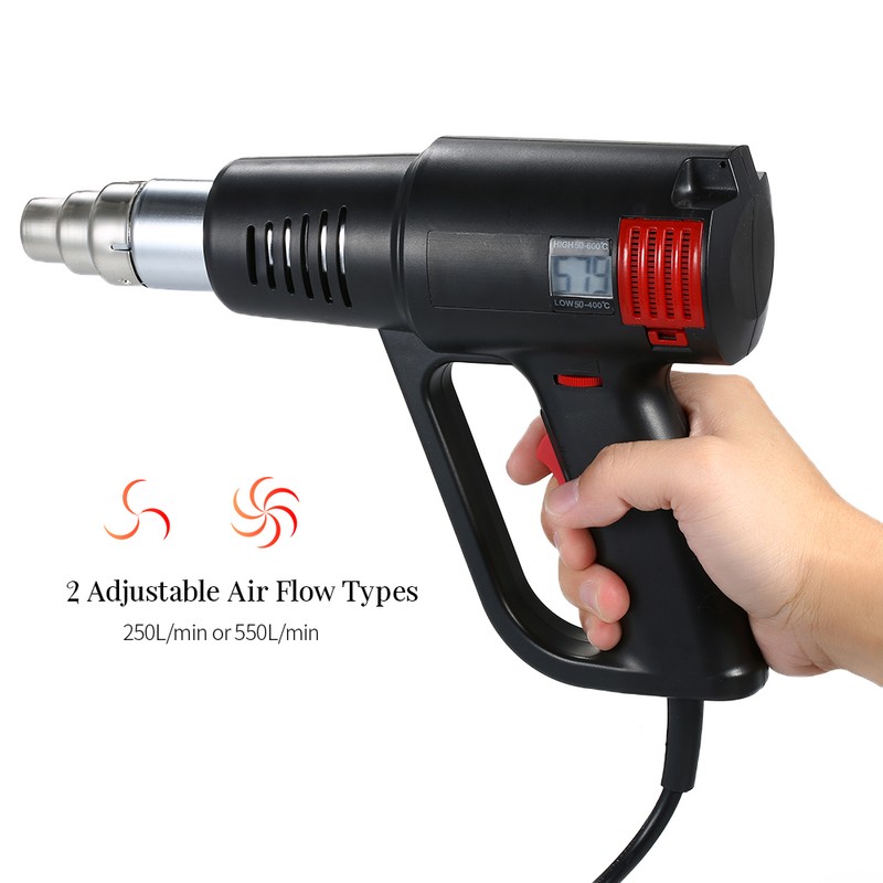 Geevorks 2000W Industrial Fast Heating Hot Air Gun LCD Digital