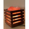 NatureBoost Himalayan Salt Lamp(Wooden Basket with Natural Chunks), Dimmable, Classic