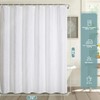 Embroidered Leaf Farmhouse Shower Curtain,Faux Linen,72Wx84L,White
