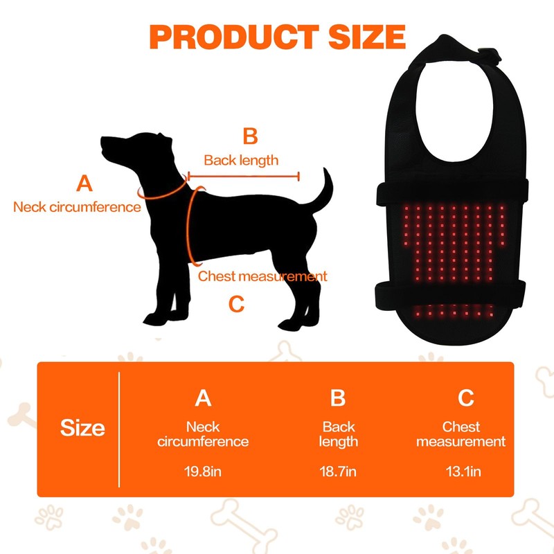 Red Light Ther/apy Back Belt for Dogs and Cats, Wireless