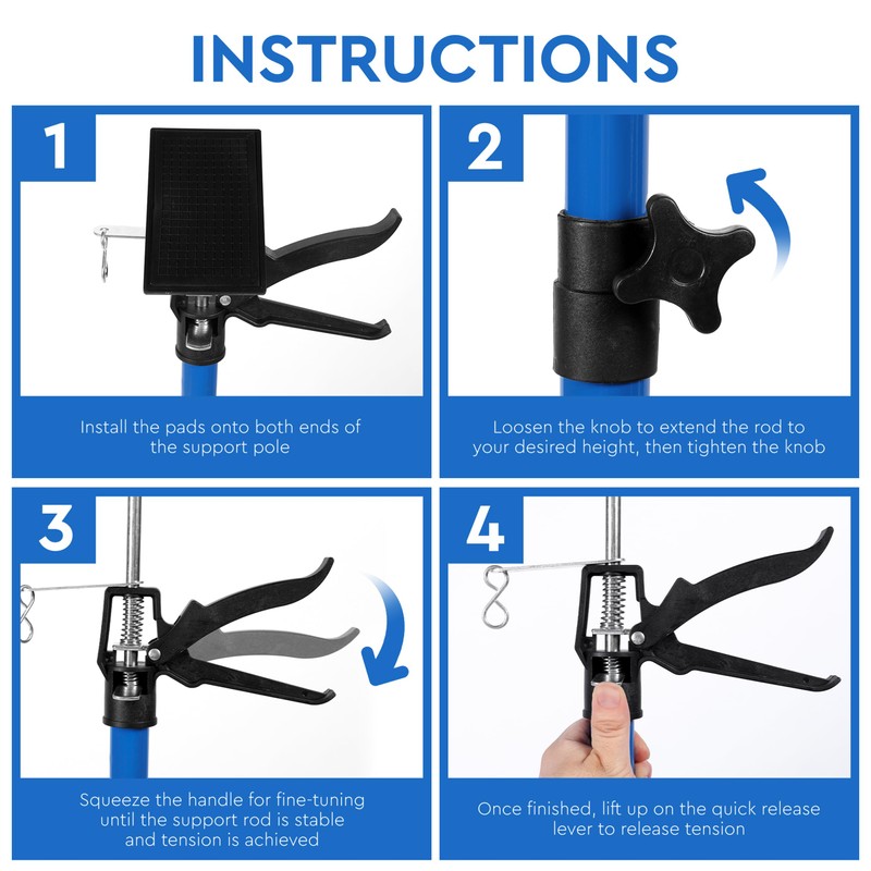 ENISPERA Cabinet Jack Support Pole, 19.7-114.2" Adjustable 3rd Hand Tool,
