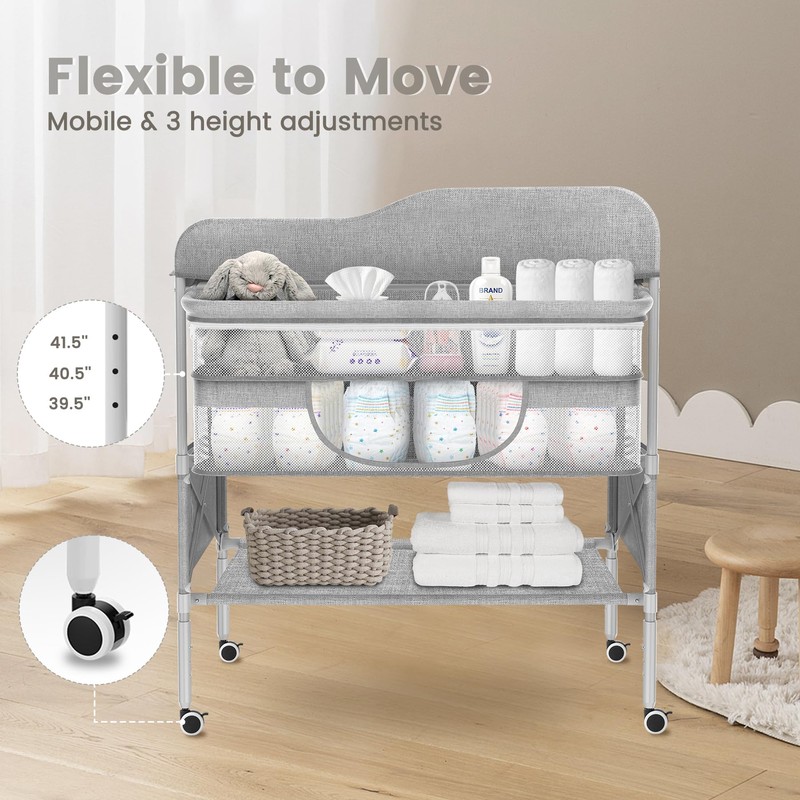 SEA PUNK Portable Baby Diaper Changing Table, Foldable Diaper Changing