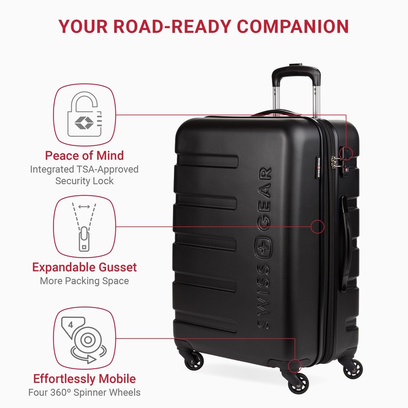 SwissGear 7366 Signature Hardside Expandable Luggage with Spinner Wheels, TSA