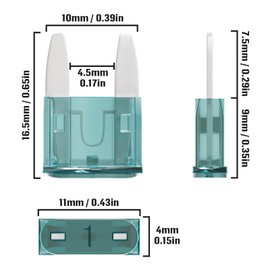 ALLECIN 1A Mini Fuse 1 AMP ATM APM Blade Car Fuses 1Amp Automotive Fusibles for RV Auto Motorcycle Truck (Pack of 50Pcs)