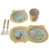 5 pcs set Eco friendly Bamboo Fiber Cartoon Children Tableware