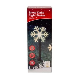 FABFINDS Solar Snow Flake Light Outdoor Stake LED 5Pack Warm White Auto On Dusk Christmas