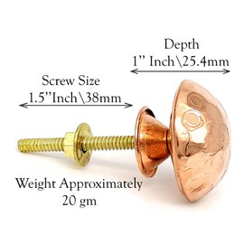 5MOONSUN5's Hammered Copper Door Knobs Cabinet Pulls for Cabinets, Drawers and Dressers–Decorative Drawer Knobs for Living Room, Bathroom, or Kitchen Cabinetry (Pack of 4)