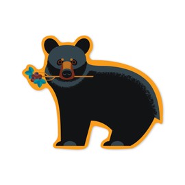 Die Cut Sticker Black Bear, Geometric, Contour Vinyl Sticker 3 to 6 inches, (Waterproof Decal for Cars, Water Bottles, Laptops, Coolers), Large