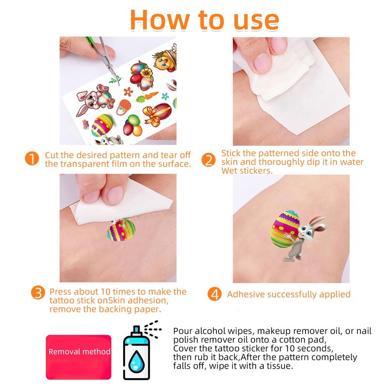 Pack of 10 Easter Egg Stickers, Easter Egg Rabbit Stickers,