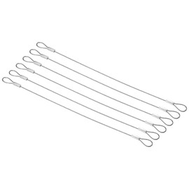 PATIKIL 8 Inch Safety Security Cable Wire, 6 Pack Stainless Steel 20cmx1mm Stage Lights Rope with Double Loop for DJ Lighting Luggage Lock