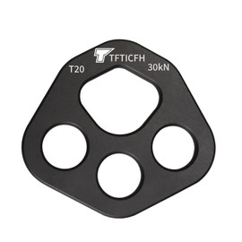 TFTICFH 30kN Rigging Plate Aluminum Anchor Multiplier Plate, 4 Holes Force Divider Plate Bear, Climbing Descender Gear for Hammock Firefighting Arborist Rock Climbing Rescue Cave Yoga,1pc