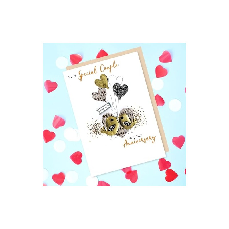 Irresistible On Your Anniversary with Love Greeting Card Embellished Cards