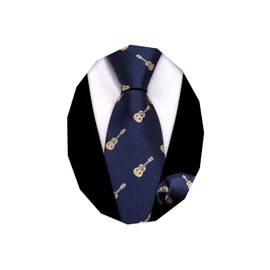 Barry.Wang Corbata para niño de seda regular, diseño de rayas sólidas, con bolsillo cuadrado, Guitarra azul, Talla única