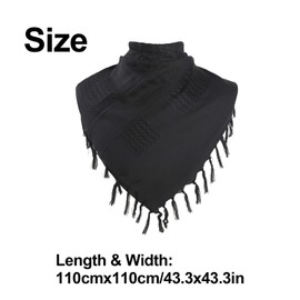 Dokpav Bufanda Táctica De Algodón Shemagh Para Desierto, Bufanda Táctica Para La Cabeza, Bufanda Árabe Para Hombres y Mujeres, Deportes, Carrera, Ciclismo, Motocicleta, Montañismo, Esquí (Negro)