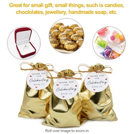 BEAVOING Pack of 100 4"x 6" Heavy Duty Gold Drawstring Organza Jewelry Pouches Wedding Party Christmas Favor Gift Candy Chocolate Bags