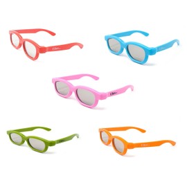 Mixed Pack of 5 pairs of 3D Glasses for Children Kids Polorized for RealD Cinema and TV Use