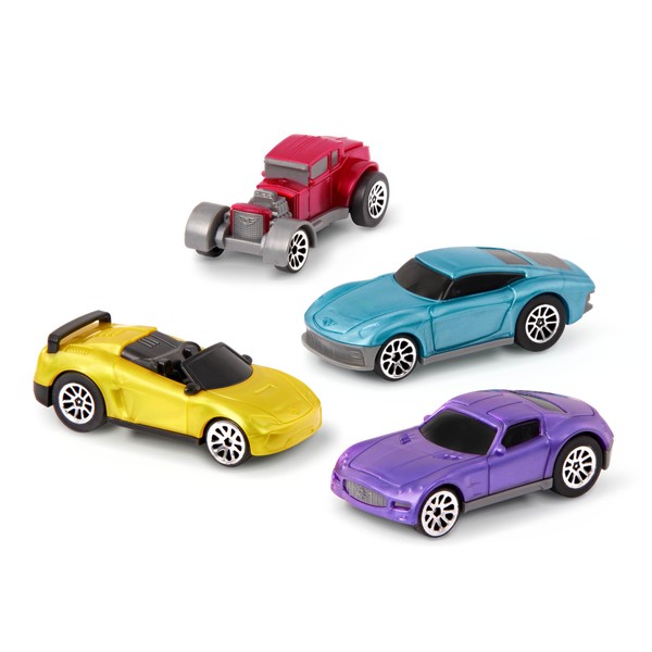 Driven by Battat WH1125Z Acce Turbocharge Series Set with 4 Pullback Car Toys and Race Track Accessories for Girls and Boys Age 3+