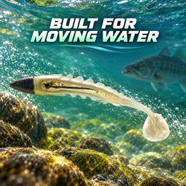 T-Tail Jig Head Soft Fishing Lure with Barbed Hook, Sinking Swimbait, 3.94 or 5.12 Inch