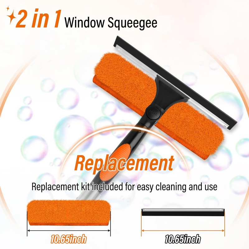 26FT High Window Cleaning Kit with Pole, 2 in 1