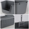 Taysisiter Large Open Top Cat Litter Pan with High Side,
