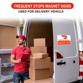 Doordash Magnetic Sign for Car, Doordash Car Magnets Sign, Reflective Food Delivery Driver Magnet for Vehicles, Heavy duty, Truck(White-Red 1 Pack)