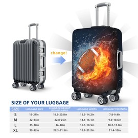 Lukbfall American Football Luggage Suitcase Covers Elastic Washable Rugby Ball Luggage Protector Travel Suitcase Protective Cover For Kid And Adult, Xl (Fit 29-32 Inch Luggage)