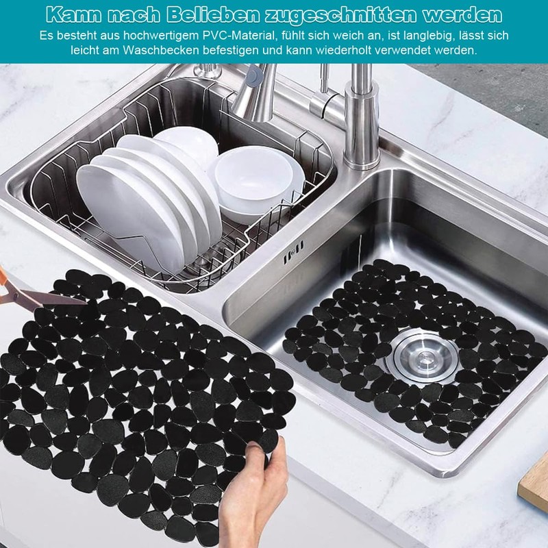 Sink Mat, 2 Pieces Kitchen Sink Drainer Mat, 40 x