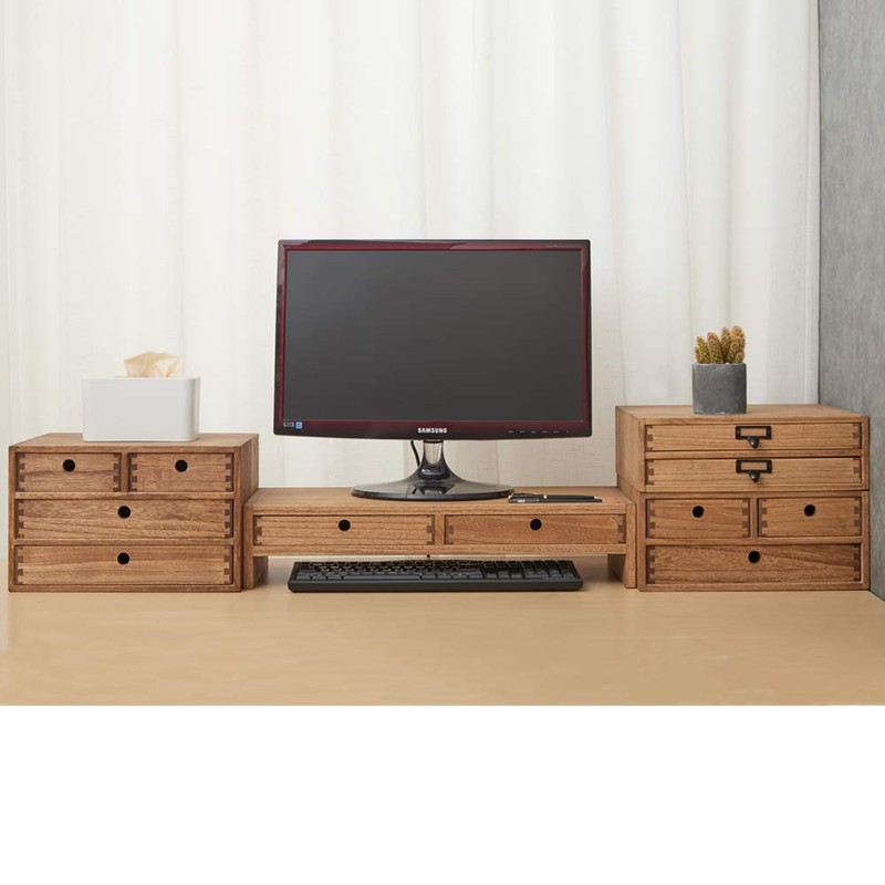 Kirigen Wood Desktop Storage Cabinet/Workspace Document Office necessity Organizer with