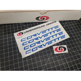Corvette Wheel Decals C5 C6 Racing Stickers (4 Pack) 0.75" x 6.0" Select Color: (Gloss Blue)
