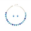 Kercisbeauty Rainbow Blue Rhinestones Heart Chain Choker Necklace with Heart
