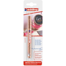 edding 780 Gloss Paint Markers – Copper – Pack of 1 Paint Marker – Extra-Fine Bullet Tip 0.8 mm – Paint Pen for Glass, Stone, Wood, Plastic and Paper – Waterproof, Highly Opaque, Very Thin