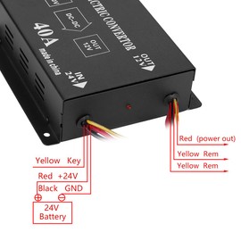 Inverter 24 V / 12 V Converter + Voltage Converter, DC 24 V to 12 V Power Converter, Car Truck, Electric Inverter Voltage Reducer Step-Down Transformer (#6)