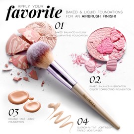 BS-MALL Makeup Brush Set 18 Pieces Premium Synthetic Foundation Powder Concealer Shadow Blusher Black Case Included A-Champagne / BS-MALL 메이크업 브러시 세트 18개 프리미엄 합성 파운데이션 파우더 컨실러 섀도 블러셔 블랙 케이스 포함 A-Champagne