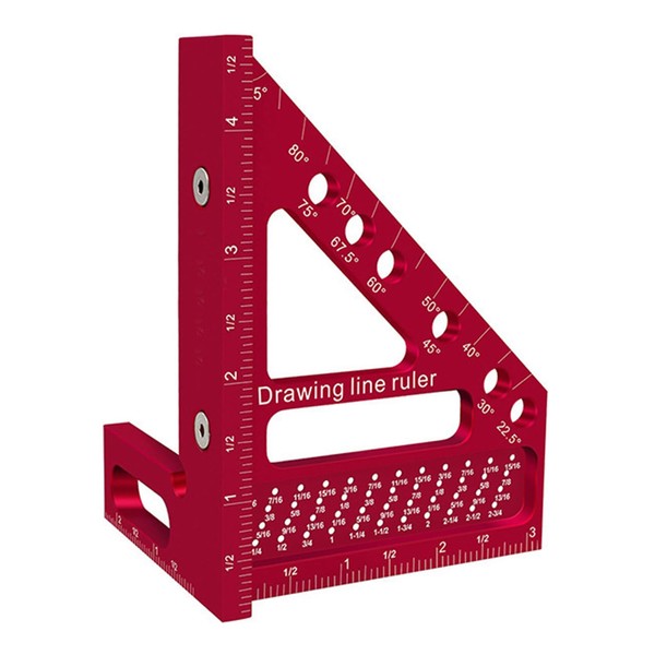 3D Carpenter's Angle Measuring Tools, 22.5°-90° Combination Angle Made of