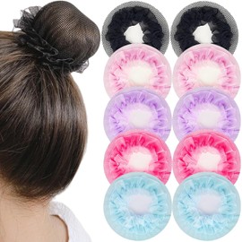 Colored Hair Nets for Girls' Buns - Invisible Dance Hairnets, Elastic Hair Accessories for Ballet and More (5 Colors, 10 PCS)