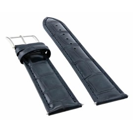 Ewatchparts 22mm Leather Watch Band Strap Compatible With 42mm Montblanc 4810 Timewalker Watch Dark Blue
