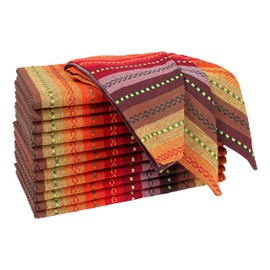 Ramanta Home Salsa Stripe Red Oversized Cloth Napkins 20x20 Inches, Cotton Soft & Durable Table Dinner Napkin Ideal for Thanksgiving, Christmas, Wedding | Washable Kitchen Fabric for Everyday Use