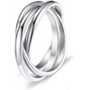 Triple Rings Rolling Stackable Band Rings for Women，rotatable Anti anxiety