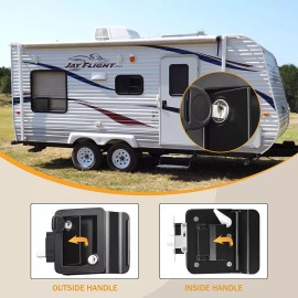 Unbranded Black RV Paddle Entry Door Lock Latch Handle Knob Deadbolt NEW Camper Trailer