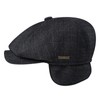 Superora Men's Flat Cap Herringbone Tweed Newsboy Cap Herringbone, navy