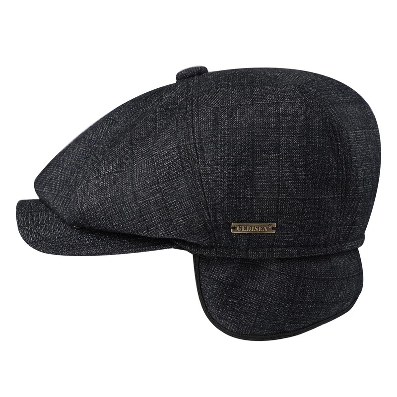 Superora Men's Flat Cap Herringbone Tweed Newsboy Cap Herringbone, navy