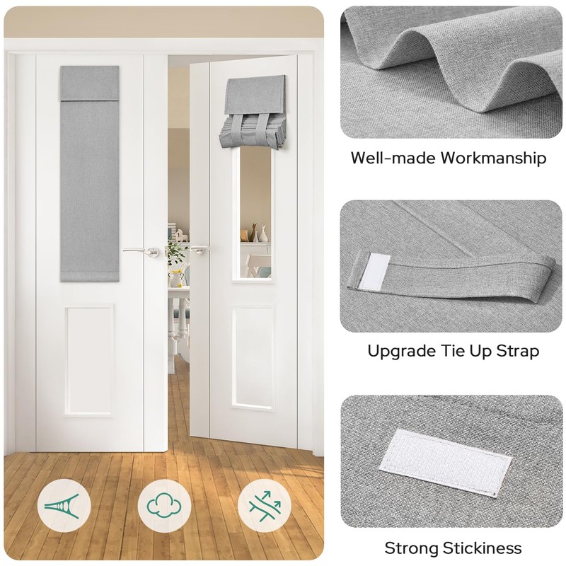 HOMEIDEAS Blackout Linen Sidelight Curtains for Front Door, Side Door