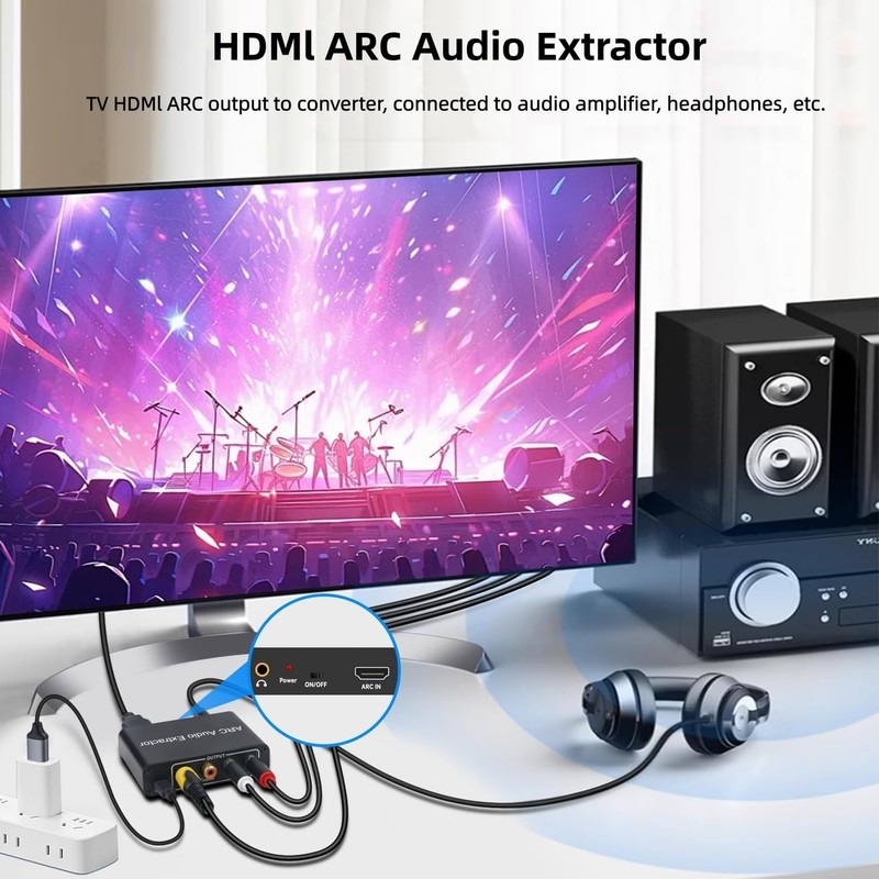 HDMI ARC Audio Extractor Converter, 192KHz ARC Audio Extractor Output